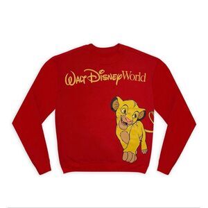 Disney world lion king Simba Nola love crewneck pullover sweater red small